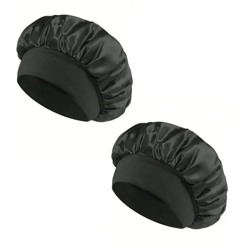 1/2pc Satin Wide Brim Nightcap Silky Bonnet Hair Wrap Sleeping Sleep Cap With Elastic Soft Band Styling Cap Hair Wrapping Tool - Alfa fammily store