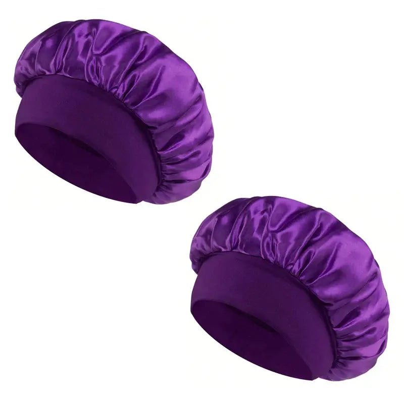 1/2pc Satin Wide Brim Nightcap Silky Bonnet Hair Wrap Sleeping Sleep Cap With Elastic Soft Band Styling Cap Hair Wrapping Tool - Alfa fammily store