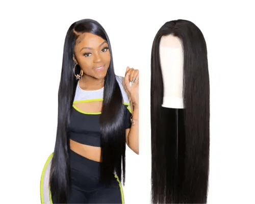 180% Density Full 4x4 Transparent Lace Front Straight Human Hair Wigs - Alfa fammily store