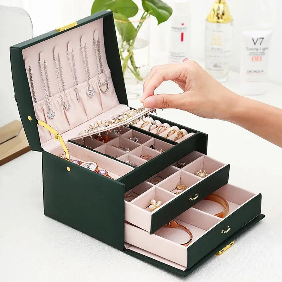 1PC, lock arch three-layer jewelry box, suitable for all kinds of Alfa fammily store