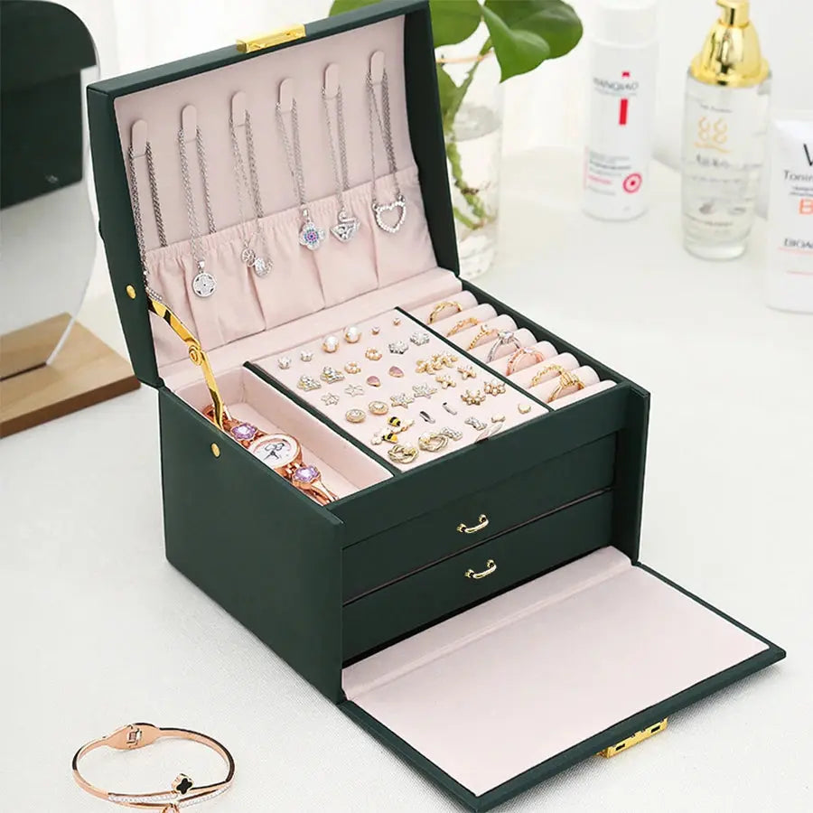 1PC, lock arch three-layer jewelry box, suitable for all kinds of Alfa fammily store