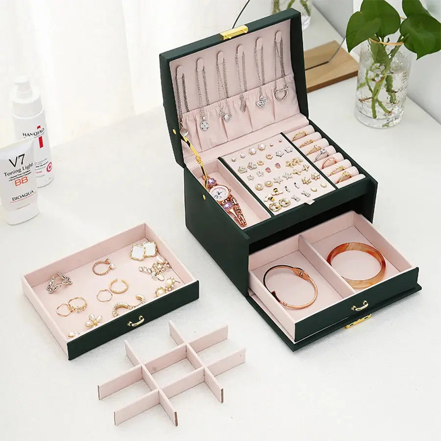 1PC, lock arch three-layer jewelry box, suitable for all kinds of Alfa fammily store