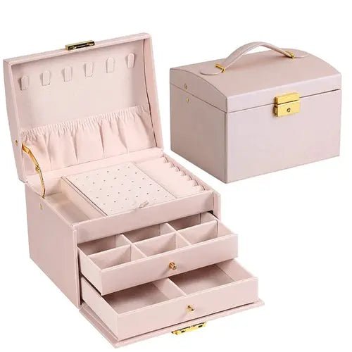 1PC, lock arch three - layer jewelry box, suitable for all kinds of - Alfa fammily store