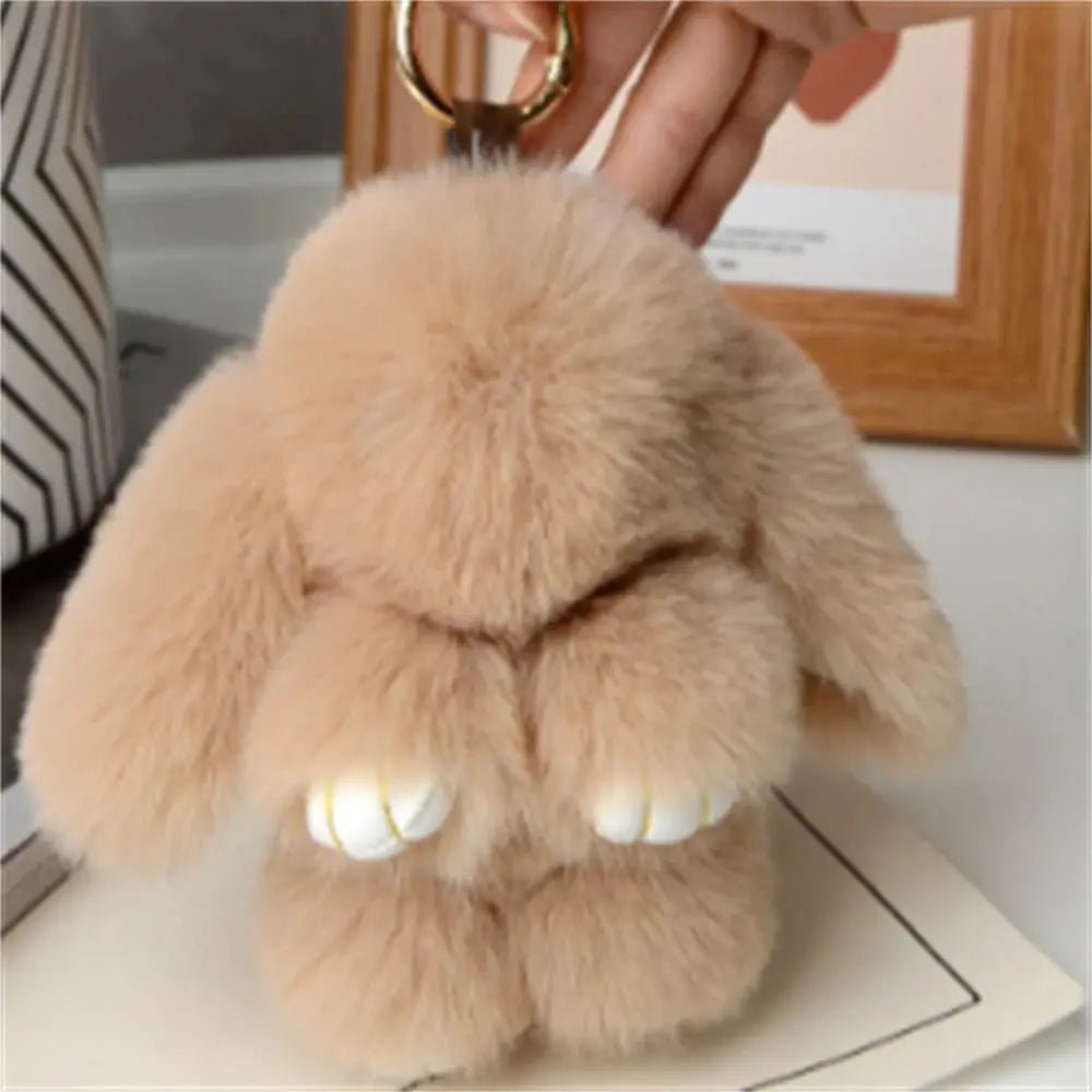 1PCS 15cm Rabbit Fur Chain Women Bag Car Chain Pendant Decoration Jewelry Bags Hangings Accessories Gifts - Alfa fammily store