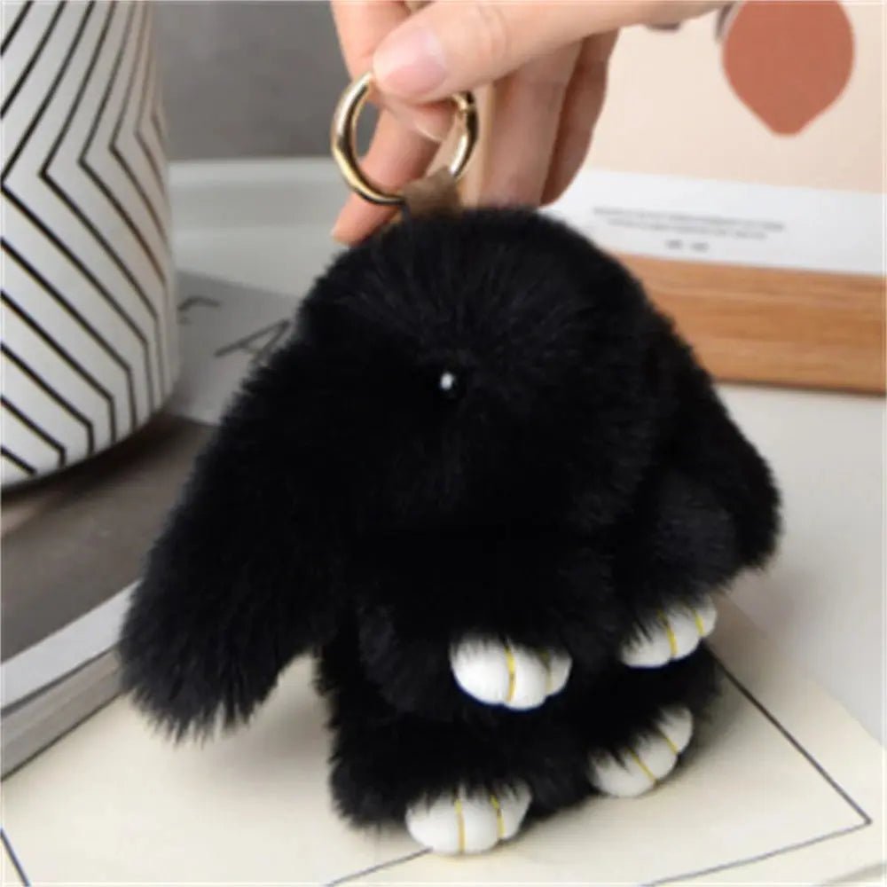 1PCS 15cm Rabbit Fur Chain Women Bag Car Chain Pendant Decoration Jewelry Bags Hangings Accessories Gifts - Alfa fammily store