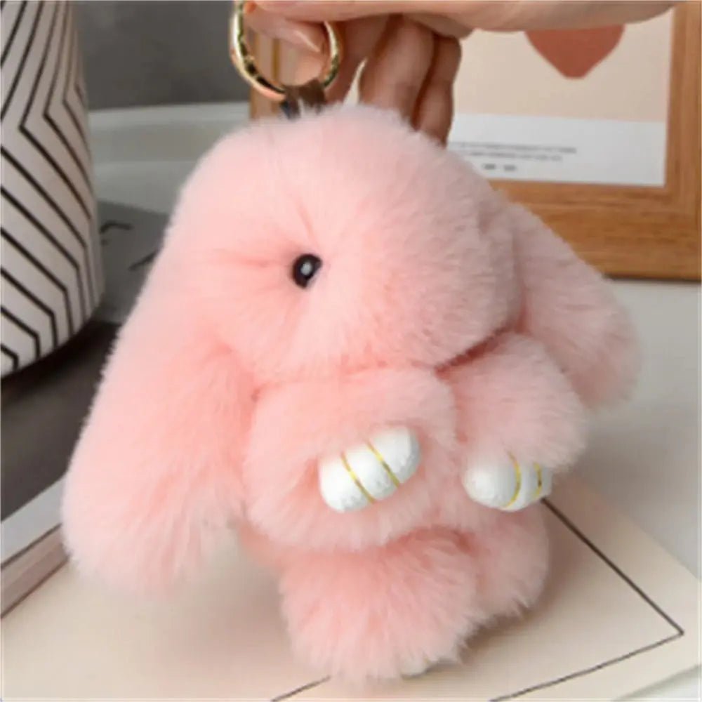 1PCS 15cm Rabbit Fur Chain Women Bag Car Chain Pendant Decoration Jewelry Bags Hangings Accessories Gifts - Alfa fammily store