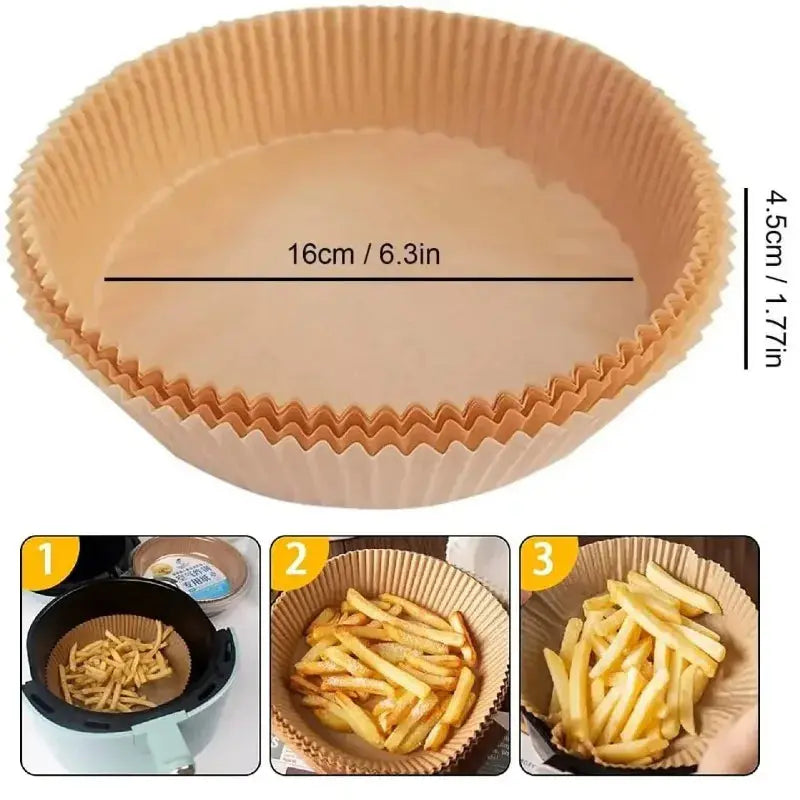 50/100/200pcs Disposable Air Fryer Paper Round/Square Special Paper Food Silicon Oil Paper Air Fryer Liners Baking Paper Alfa fammily store