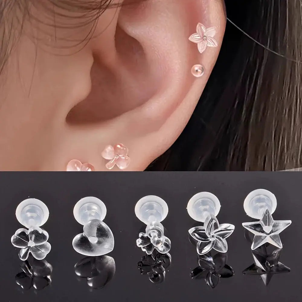5 Pairs Mix Styles Hypoallergenic Cute Stud Earrings Pins Needle And Alfa fammily store