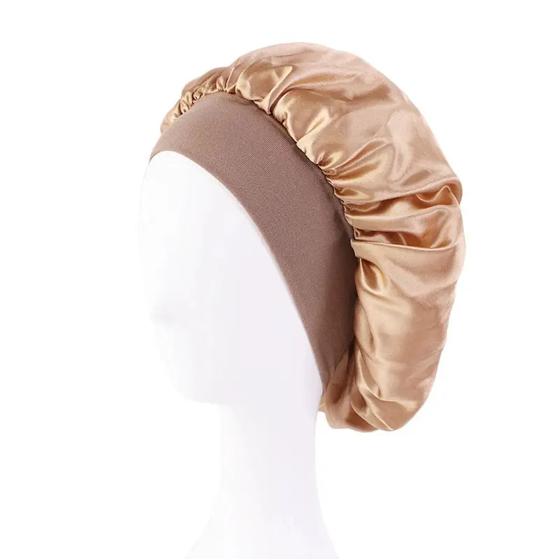 1/2pc Satin Wide Brim Nightcap Silky Bonnet Hair Wrap Sleeping Sleep Cap With Elastic Soft Band Styling Cap Hair Wrapping Tool Alfa fammily store