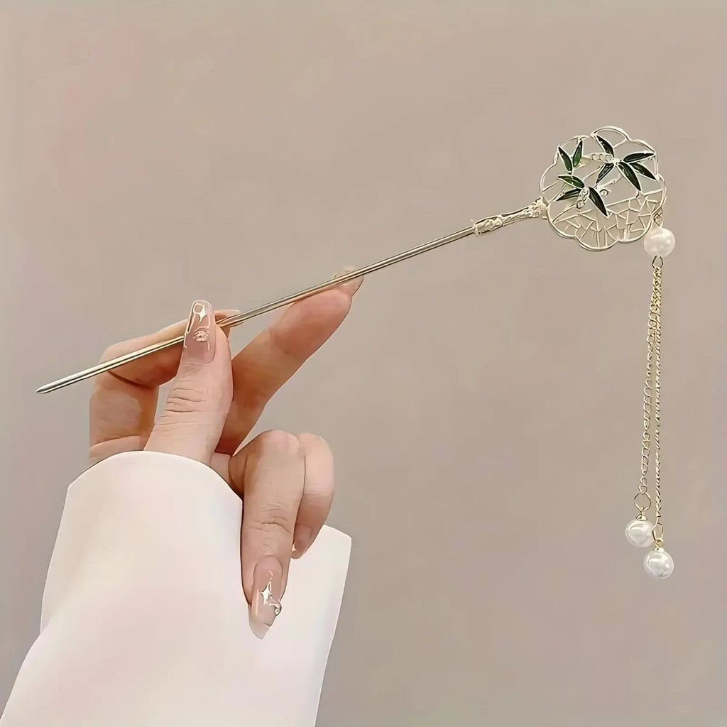 Elegant Chinese Style Hair Clip Tassel Hair Stick Traditional Floral Design Hairstyle Accessory Women Jewelry Hairpin Hairneedle Alfa fammily store