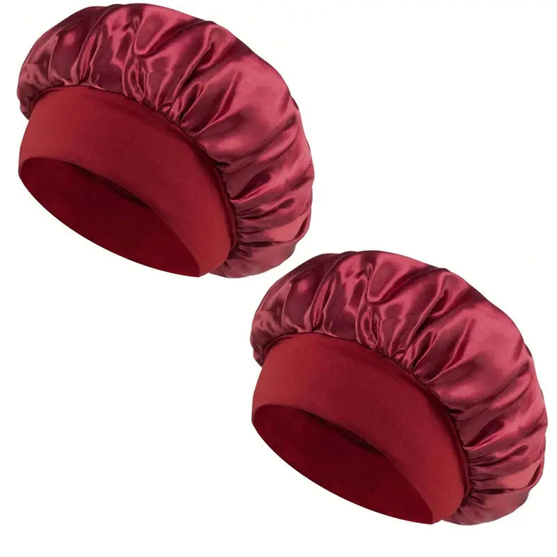 1/2pc Satin Wide Brim Nightcap Silky Bonnet Hair Wrap Sleeping Sleep Cap With Elastic Soft Band Styling Cap Hair Wrapping Tool Alfa fammily store