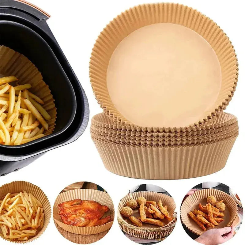 50/100/200pcs Disposable Air Fryer Paper Round/Square Special Paper Food Silicon Oil Paper Air Fryer Liners Baking Paper Alfa fammily store