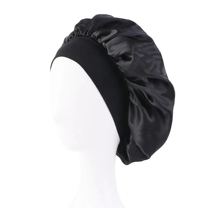 1/2pc Satin Wide Brim Nightcap Silky Bonnet Hair Wrap Sleeping Sleep Cap With Elastic Soft Band Styling Cap Hair Wrapping Tool Alfa fammily store
