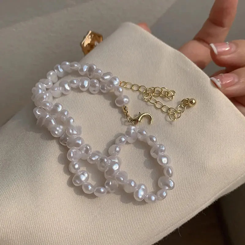 Baroque Pearl Necklace for Women Simple Fashion Collarbone Chain White Alfafammily.com