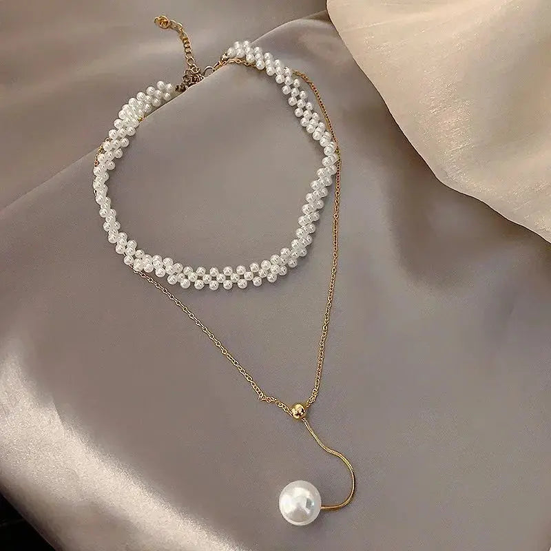 Baroque Pearl Necklace for Women Simple Fashion Collarbone Chain White Alfafammily.com