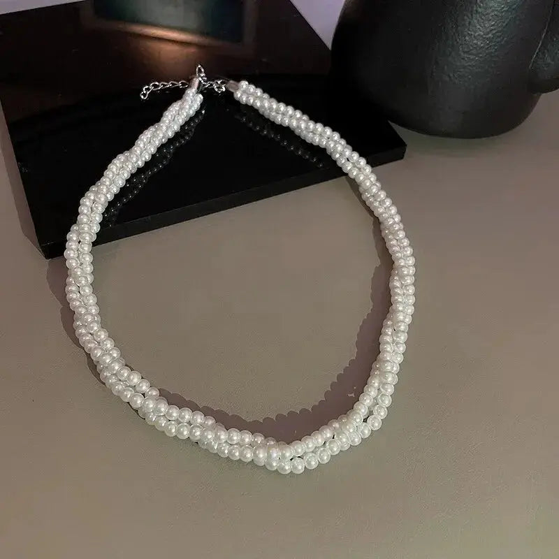 Baroque Pearl Necklace for Women Simple Fashion Collarbone Chain White Alfafammily.com