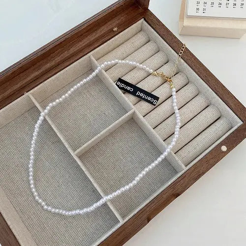 Baroque Pearl Necklace for Women Simple Fashion Collarbone Chain White Alfafammily.com