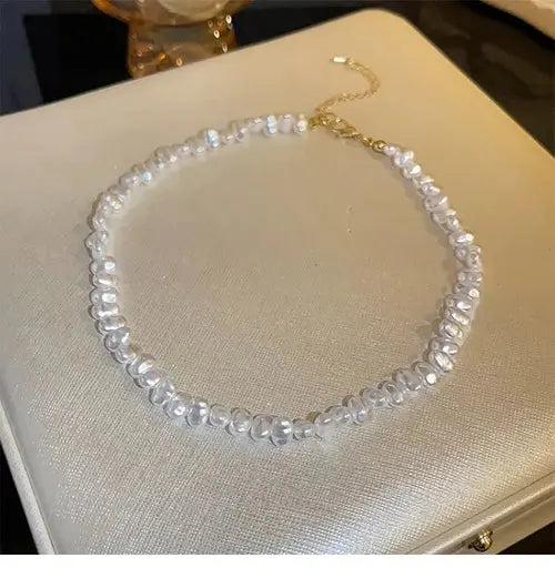Baroque Pearl Necklace for Women Simple Fashion Collarbone Chain White Alfafammily.com