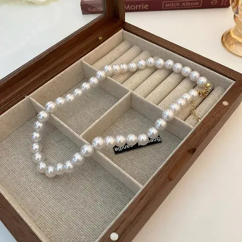 Baroque Pearl Necklace for Women Simple Fashion Collarbone Chain White Alfafammily.com