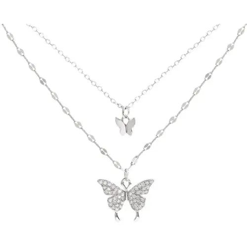 Double Layered Butterfly Necklace for Women with High-end Design, Alfa fammily store