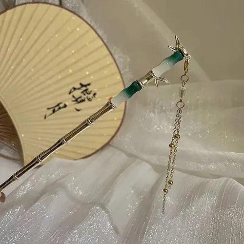 Elegant Chinese Style Hair Accessory Romantic Enameled Flower Tassel Alfa fammily store