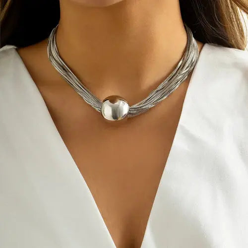 Exaggerated Twisted Chunky Chain Necklace for Women Punk Big Ball Alfafammily.com