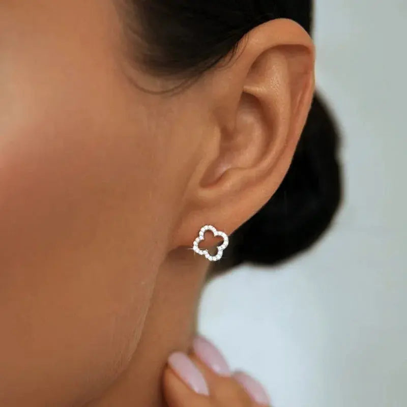 New Fashion Leaf Hollow Zircon Stud Earrings for Women Elegant Niche AliExpress