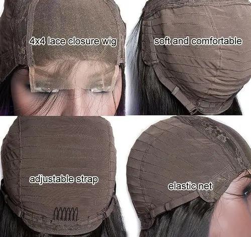 180% Density Full 4x4 Transparent Lace Front Straight Human Hair Wigs Alfafammily.com