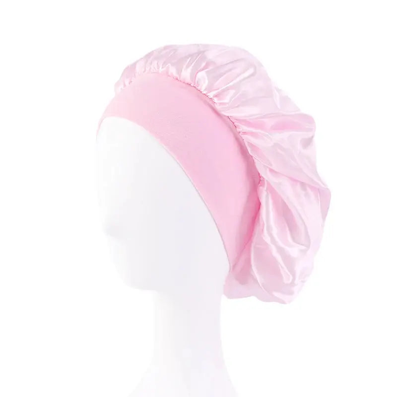 1/2pc Satin Wide Brim Nightcap Silky Bonnet Hair Wrap Sleeping Sleep Cap With Elastic Soft Band Styling Cap Hair Wrapping Tool Alfa fammily store