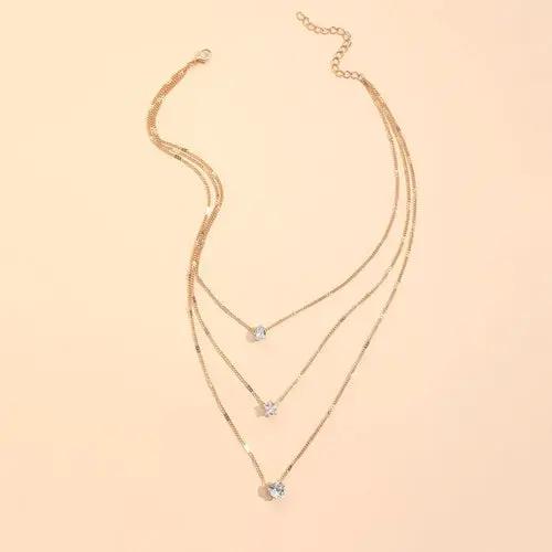 Zircon Necklace Multi-layer Five-pointed Star Love Water Drop Pendant Alfafammily.com