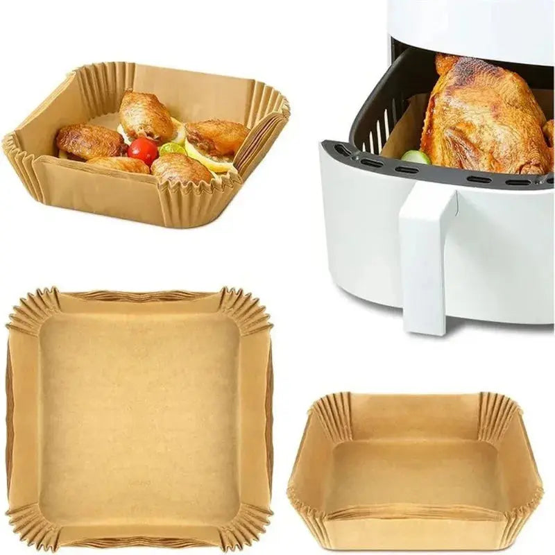 50/100/200pcs Disposable Air Fryer Paper Round/Square Special Paper Food Silicon Oil Paper Air Fryer Liners Baking Paper Alfa fammily store